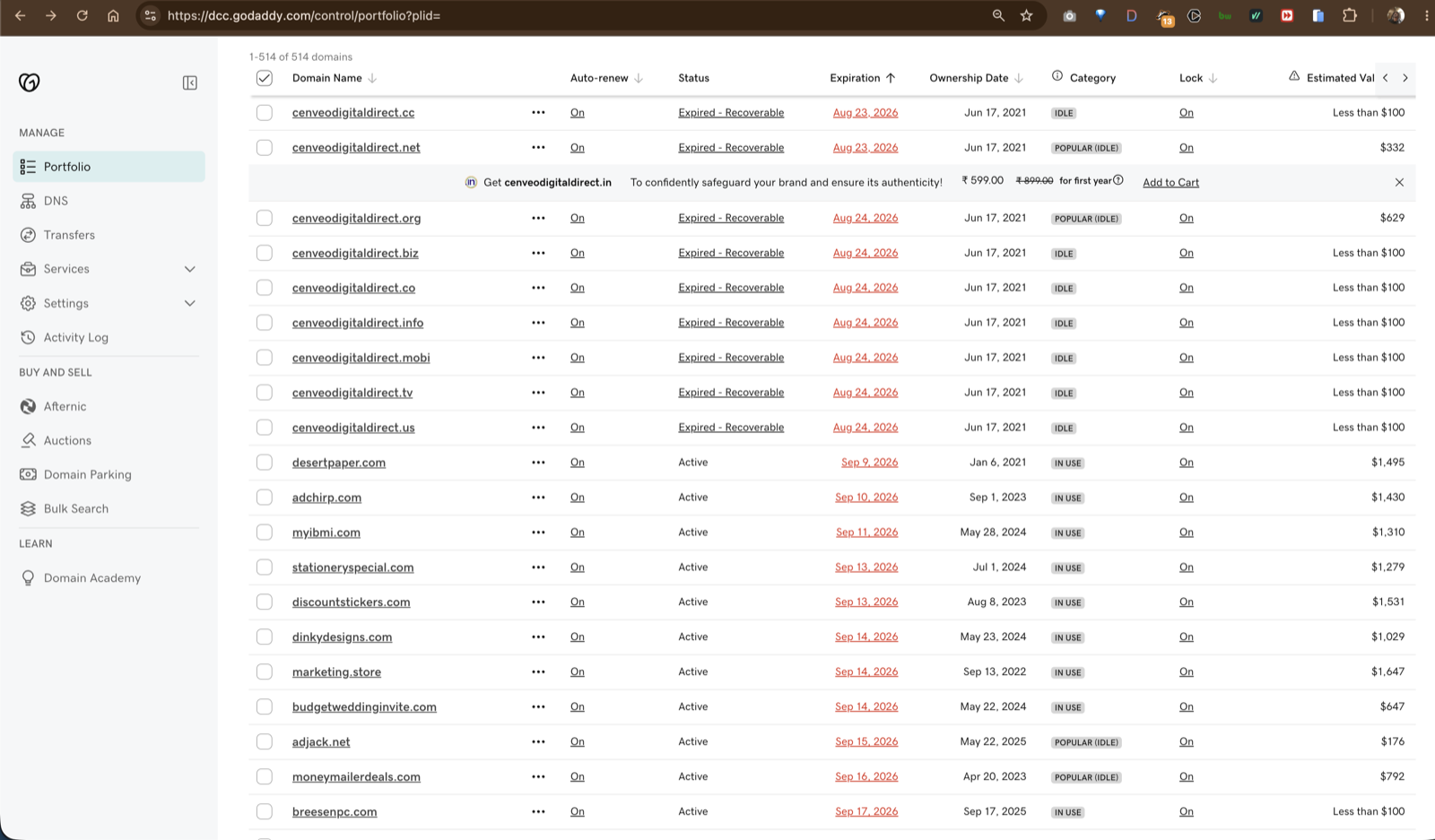 Domain Portfolio Suite