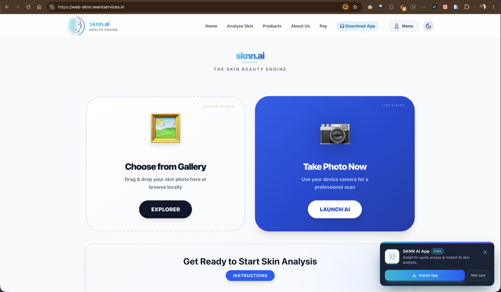 SKNN AI Health Engine Web App