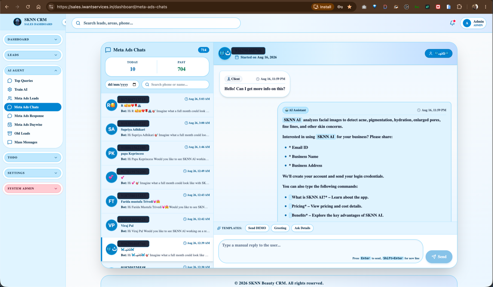 SKNN Sales CRM Dashboard