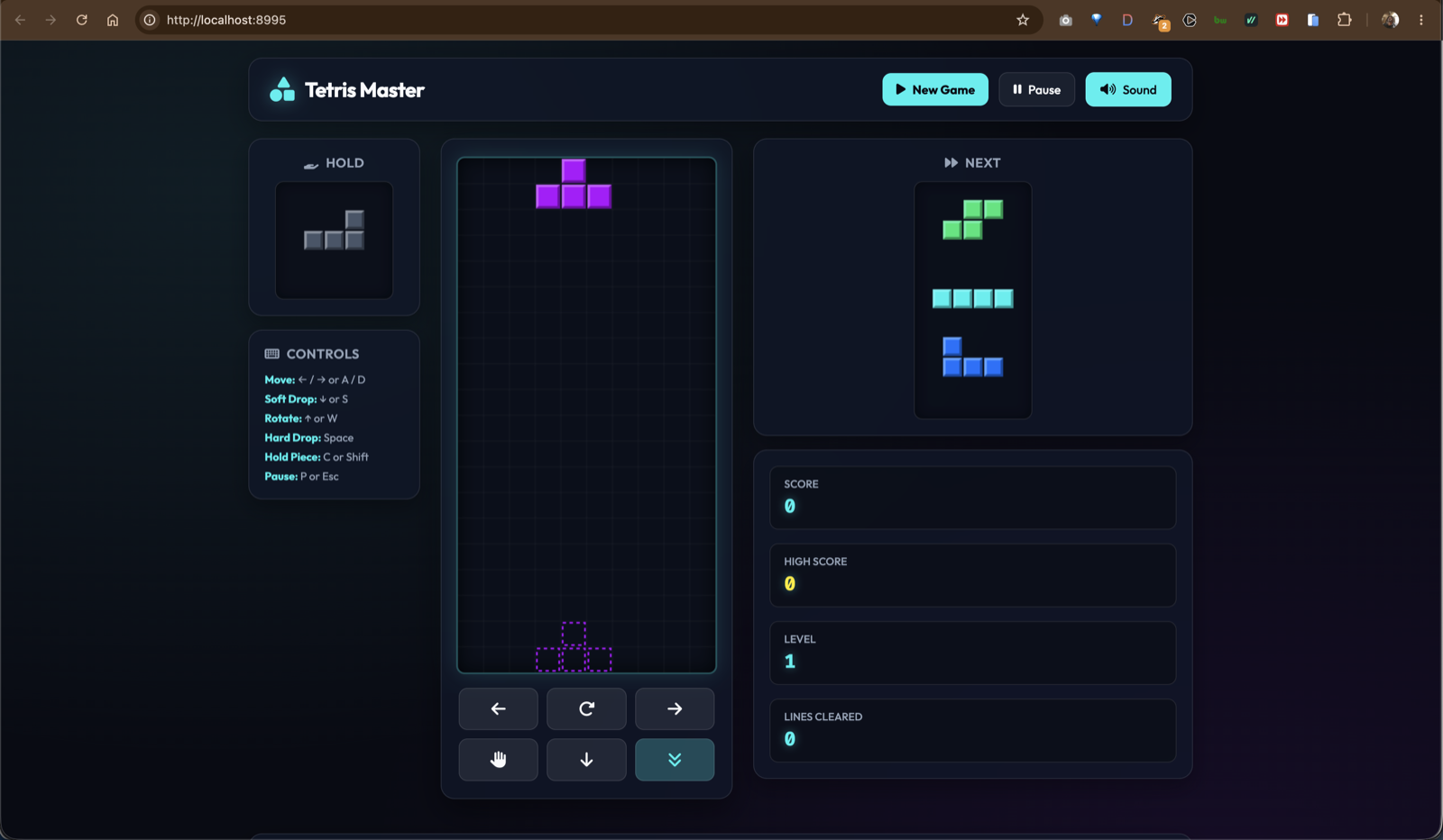 Tetris Master Arcade Engine